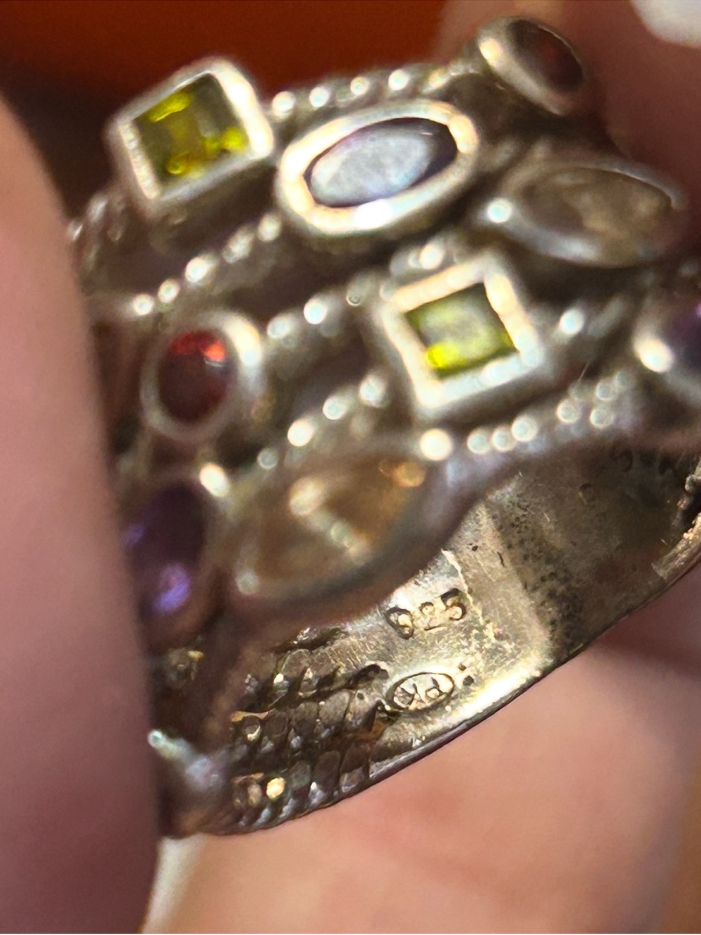 Multistone Mixed Gemstone Stackable Ring - Multicolor - Picture 2 of 2